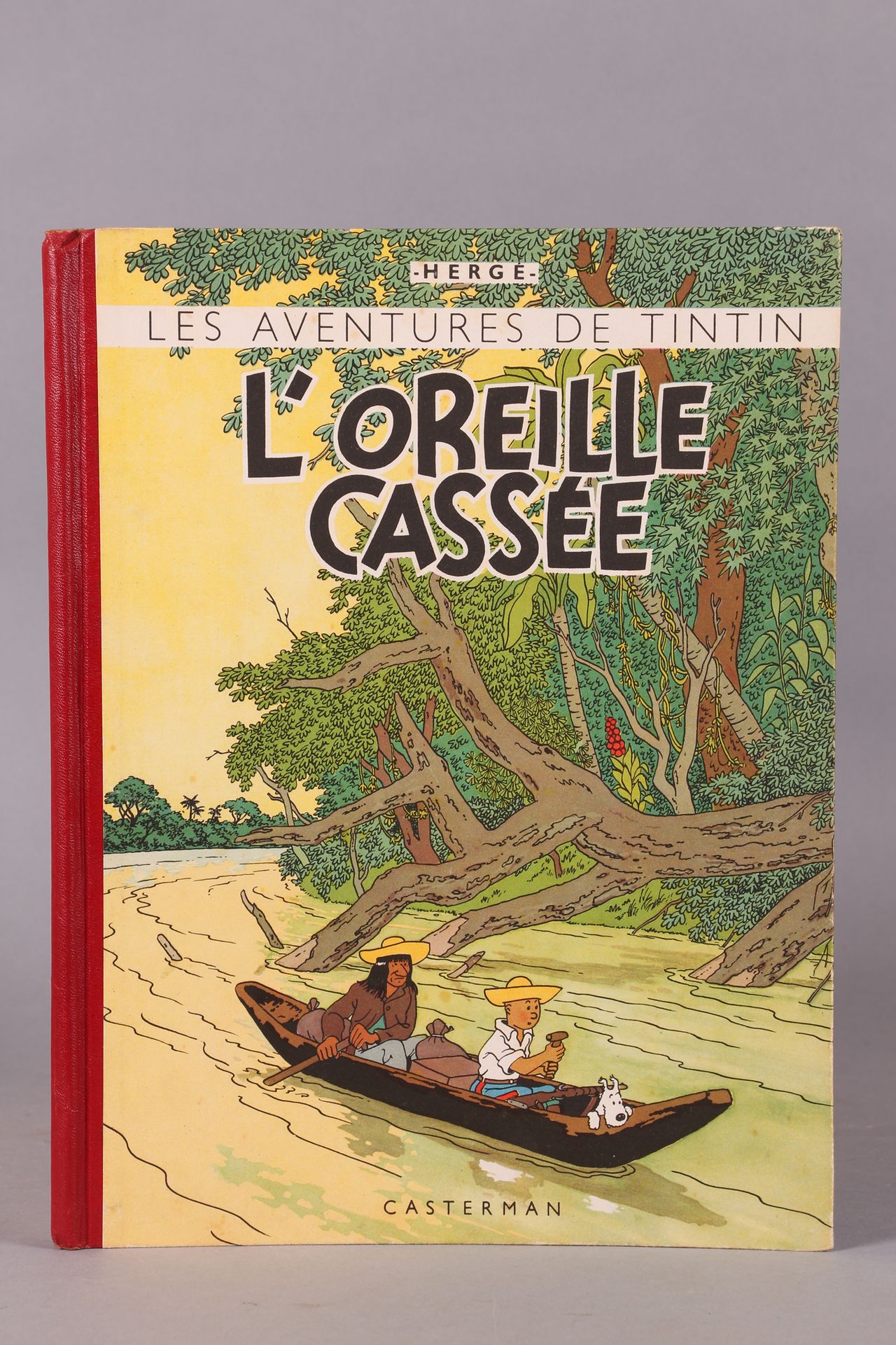 [TINTIN]. HERGE. "L'oreille cassée" Casterman, 1943年。第一个彩色版本。红色书脊，第2版A20，标题页上有红色&hellip;