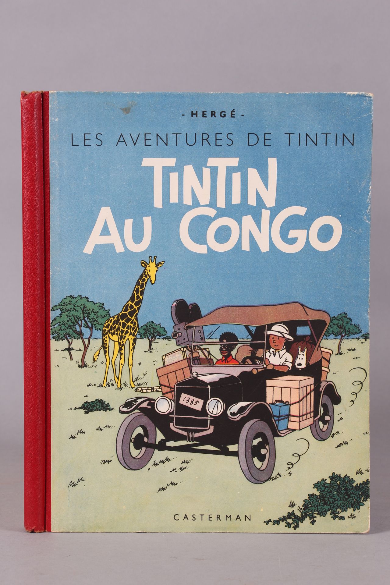 [TINTIN]. HERGE. "Tintin au Congo" Casterman, 1942. Dorso rosso, 2º piatto A18, &hellip;