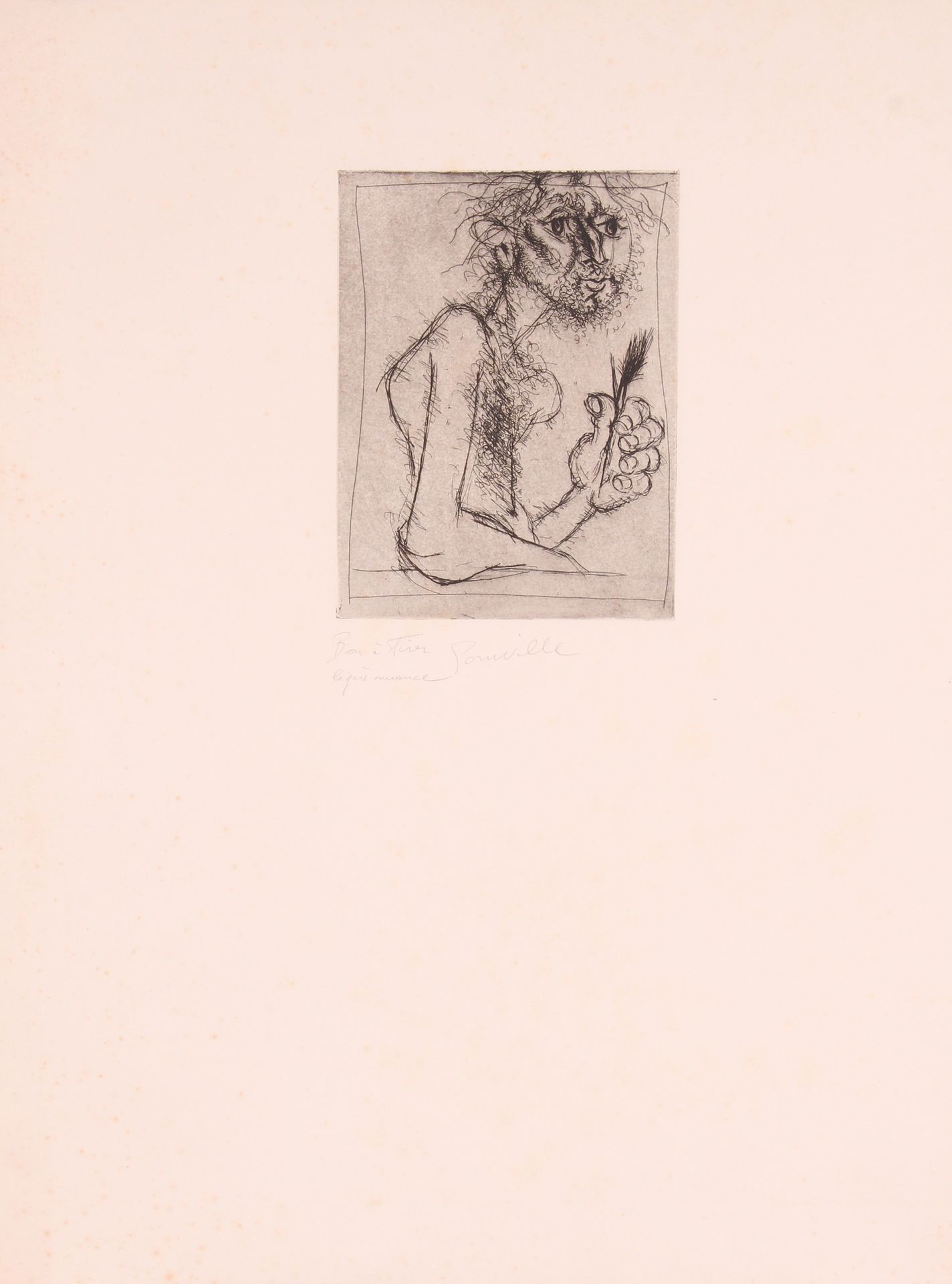 Roger SOMVILLE. «Le peintre. 1973» Eau-forte, 23 x 17. Épreuve d’artiste signée &hellip;