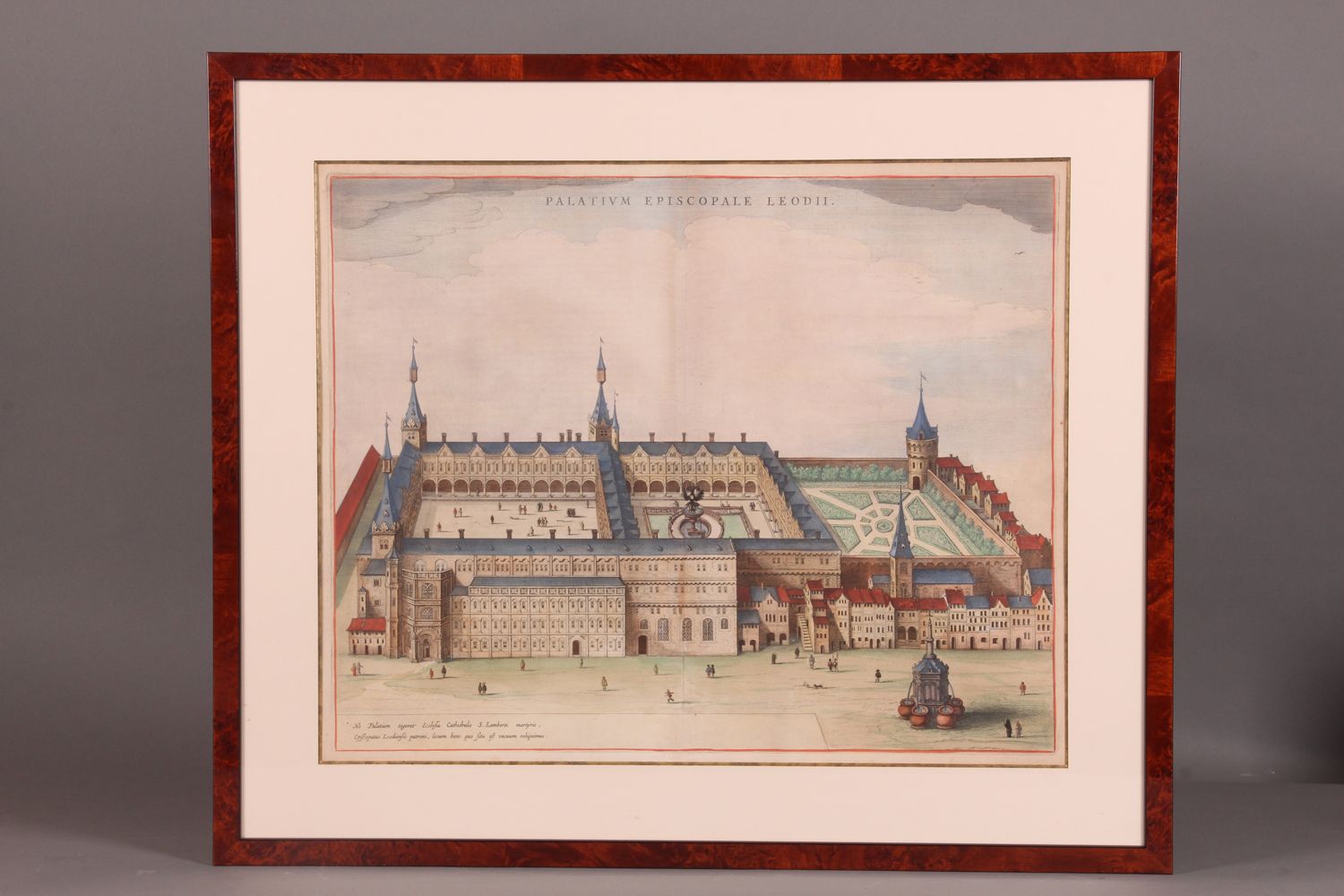 [LIEGE]. BLAEU. «Palatium Episcopale Leodii. 1649» Gravure rehaussée, 42 x 52. V&hellip;