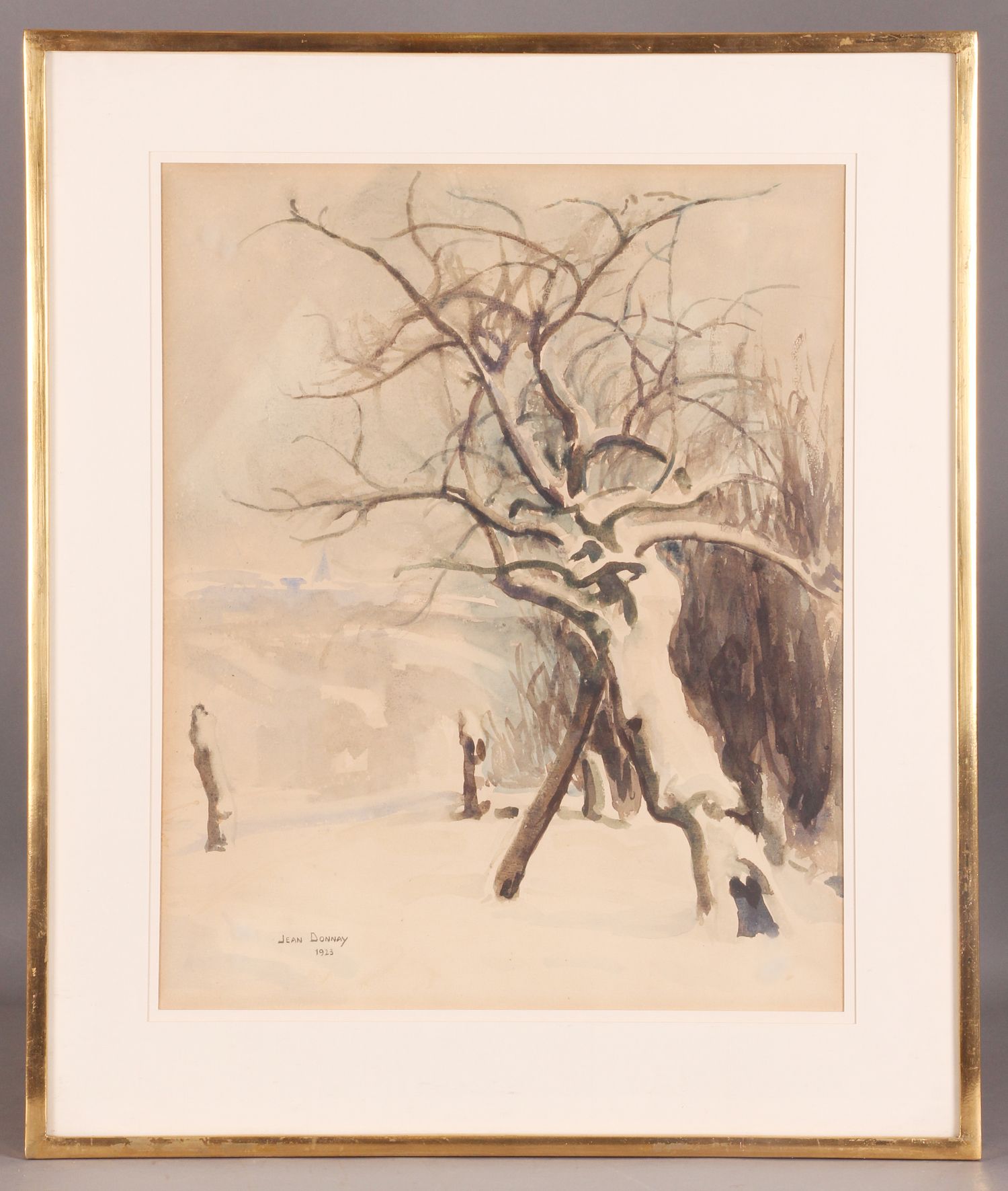 Jean DONNAY. "Árbol nevado. 1923" Acuarela sobre papel, 50 x 40. Firmada y fecha&hellip;