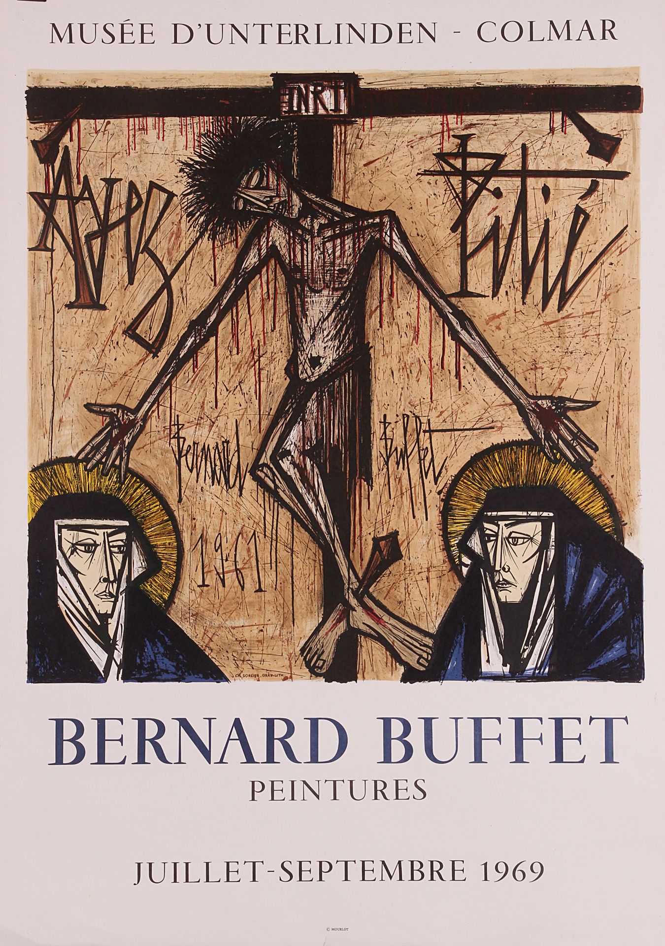 [AFFICHE]. Bernard BUFFET (d’après). «Galerie Présences, Bruxelles» Ens. 2 p. Pa&hellip;