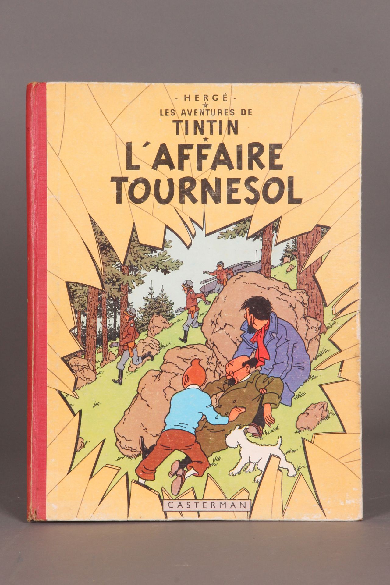 [TINTIN]. HERGÉ. «L’affaire Tournesol» Casterman, 1957. Dos rouge, 2e plat B22bi&hellip;