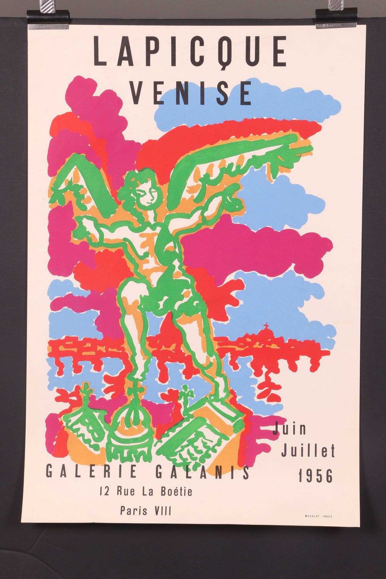 [AFFICHE]. Charles LAPICQUE. «Galerie Galanis 1956» Ens. 2 p. Paris, Mourlot imp&hellip;