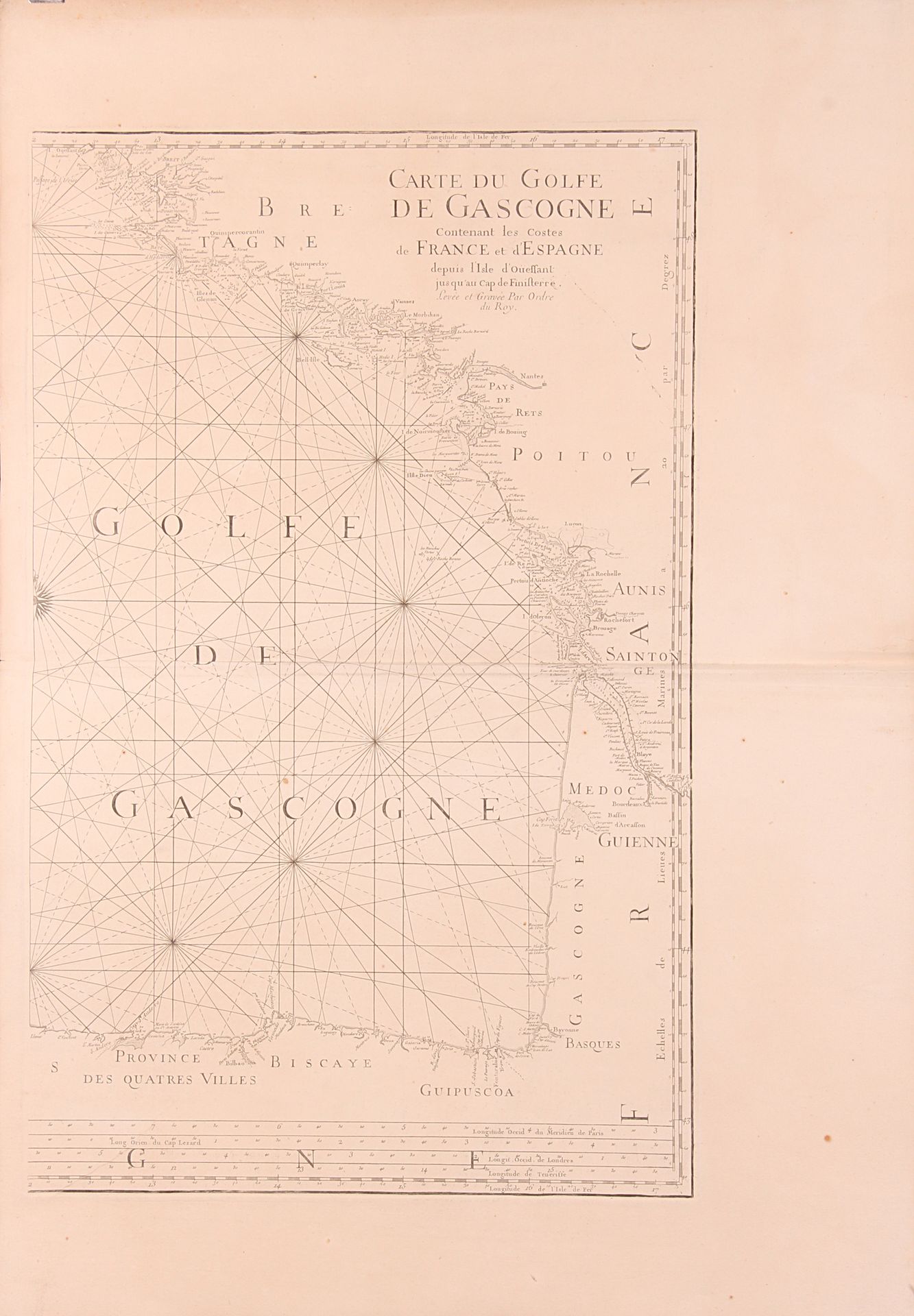 [CARTE]. «Carte du Golf de Gascogne contenant les costes de France et d’Espagne»&hellip;