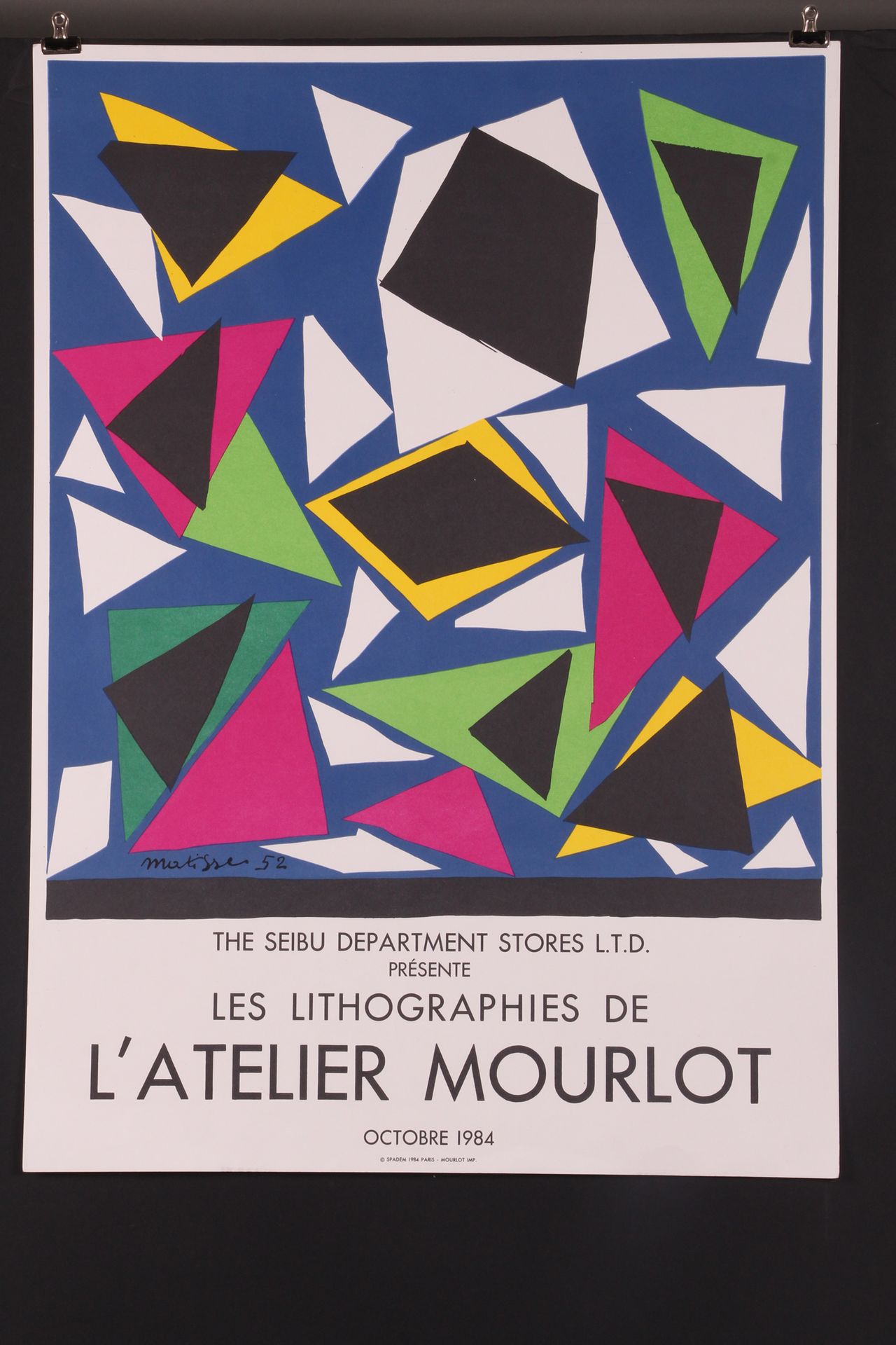 [AFFICHE]. Henri MATISSE (d’après). «Les lithographies de l’atelier Mourlot 1984&hellip;