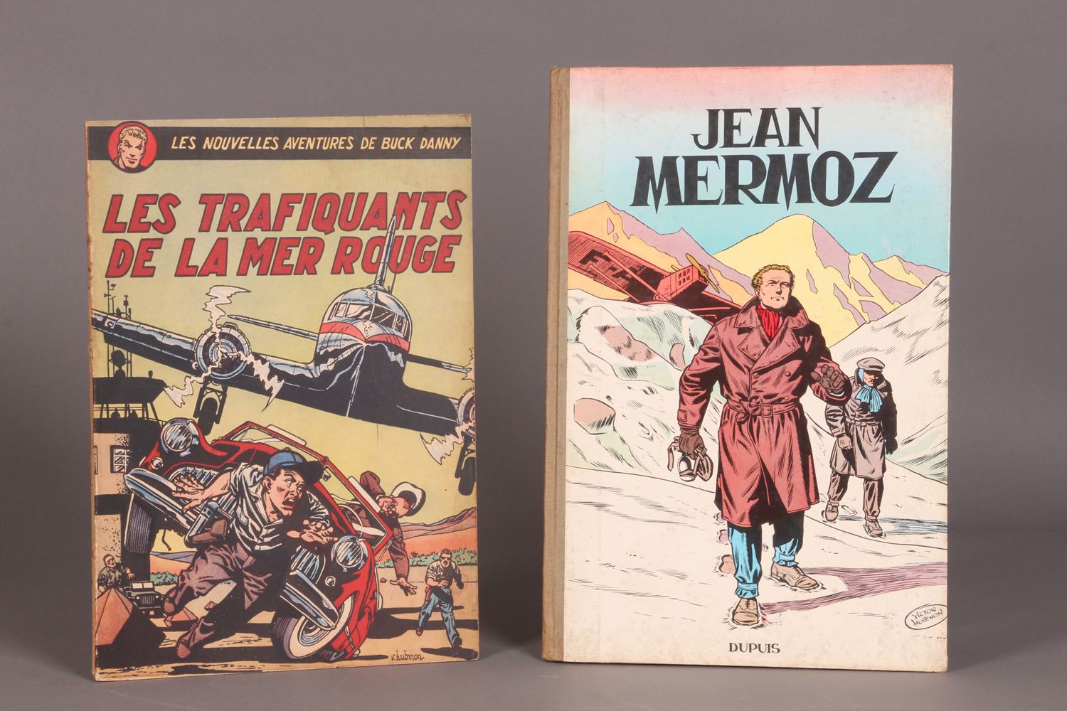HUBINON. CHARLIER. «Jean Mermoz» Ens. 2 vol. Dupuis, 1956. Édition originale bel&hellip;