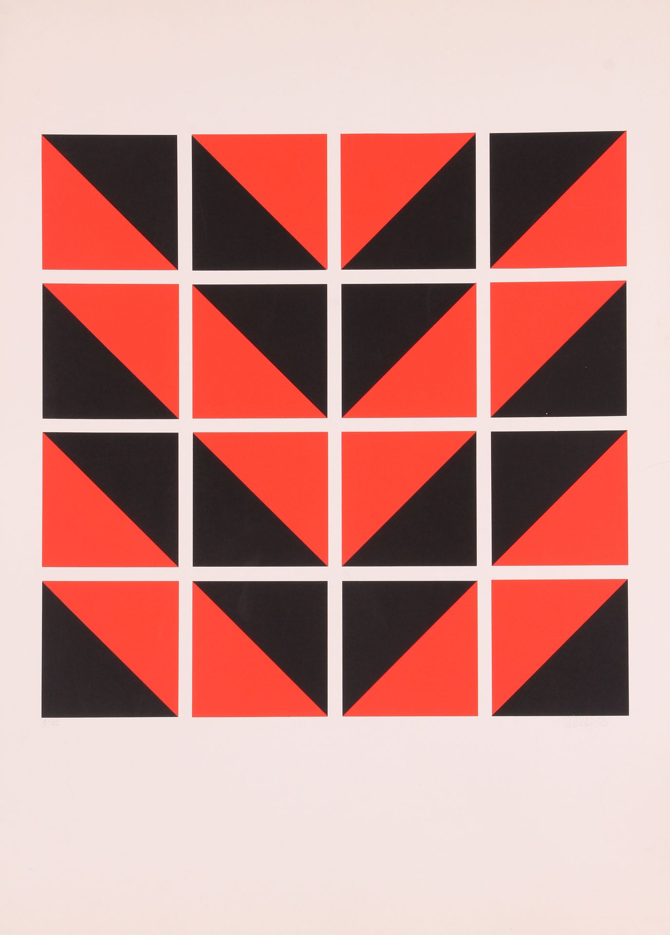 Marc VERSTOCKT. «Composition géométrique. 1973» Sérigraphie sur papier glacé, 43&hellip;