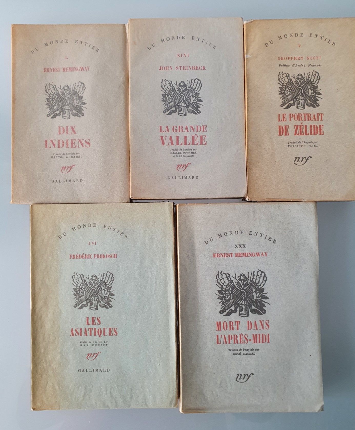 LOT de 5 brochés sur la littérature, certains numérotés : Scott, Hemingway, Stei&hellip;