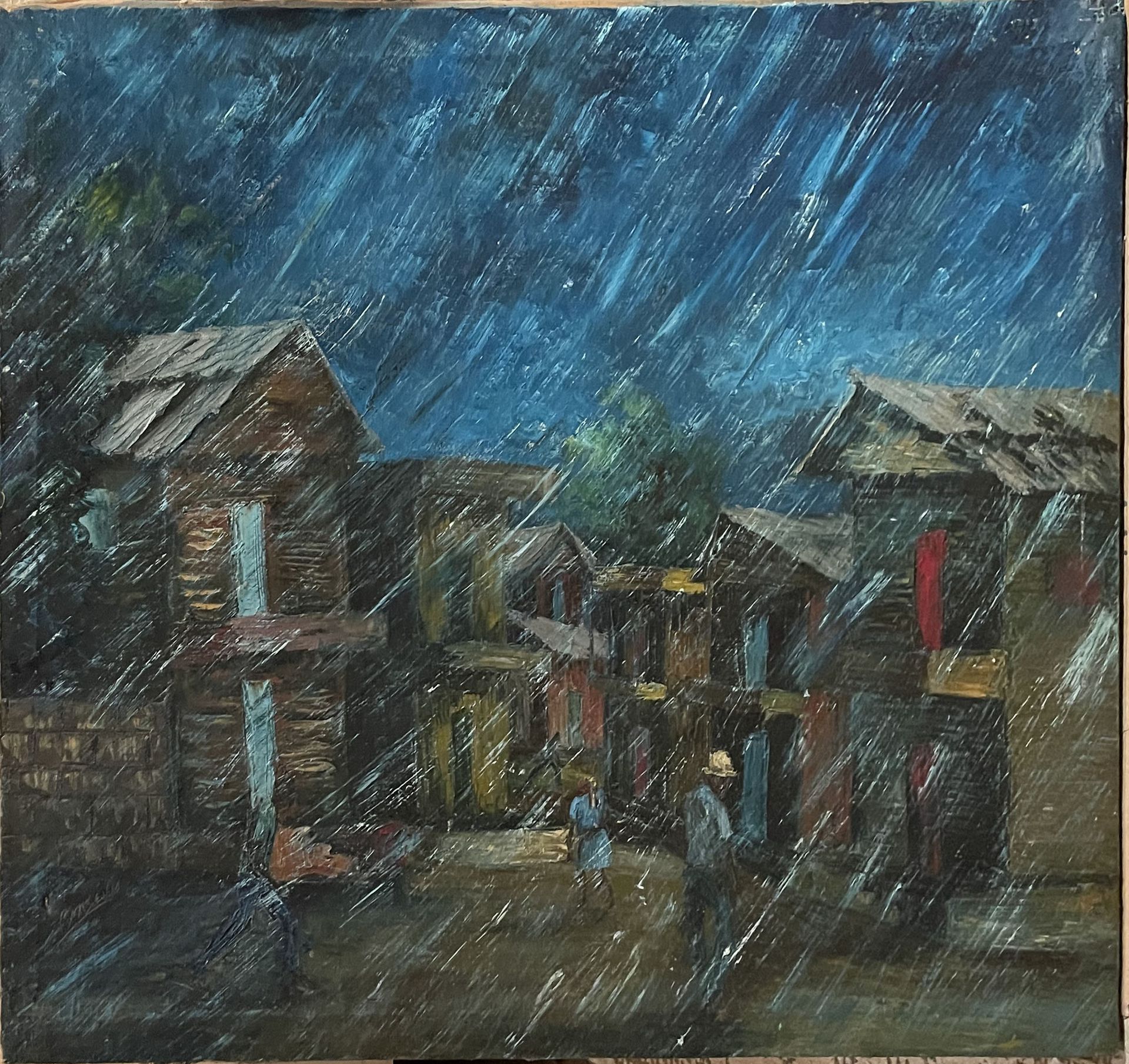 Lot comprenant: Lot including:

 BAKSELLE

UNDER THE RAIN

Oil on canvas signed &hellip;