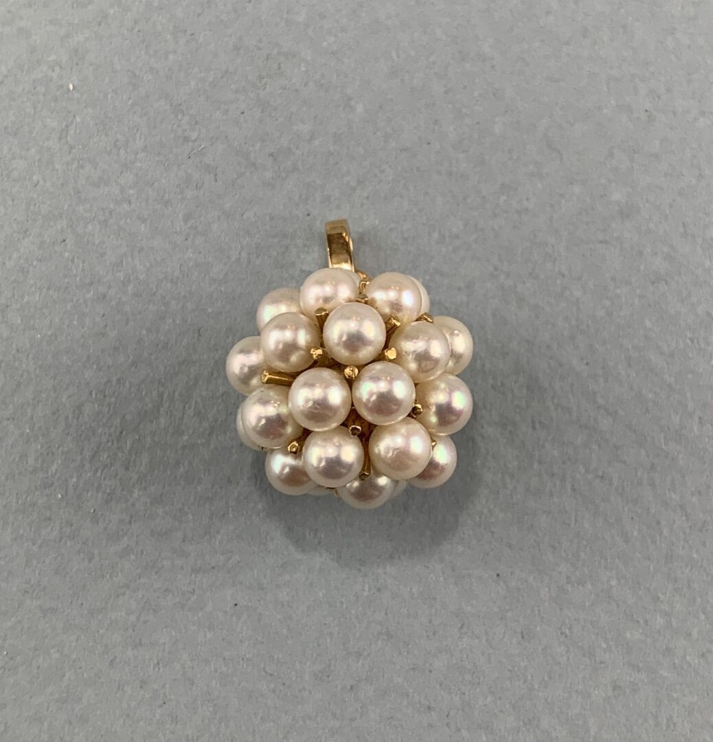 Null Pendentif boule en or jaune (750 millièmes) et perles de culture 

Diamètre&hellip;