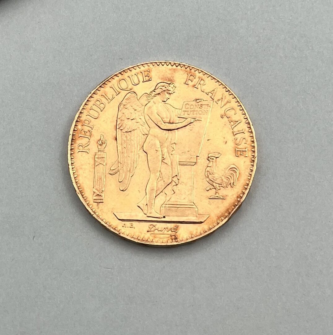 Null 1 coin of 100 FR gold 1886 genius of the republic

weight : 32,3 g