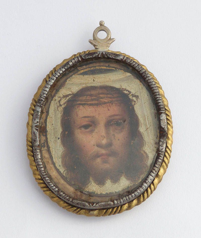 Null Grand pendentif-reliquaire, XVIIIe siècle, ovale, en forme de cadre ovale, &hellip;