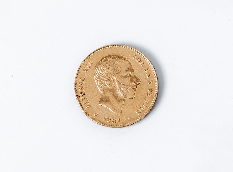 Null Moneta d'oro (900 mila). SPAGNA, 25 Pesetas. Alfonso XII. 1881 (18*81). 24 &hellip;