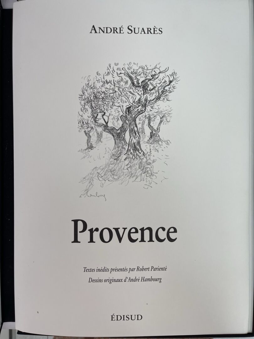 Null SUARES（安德烈），《普罗旺斯》，罗伯特-帕伦特的文本，安德烈-汉博格的原画，附一张黑白石版画原稿，共印99份。

Edisud出版社。

由A.&hellip;