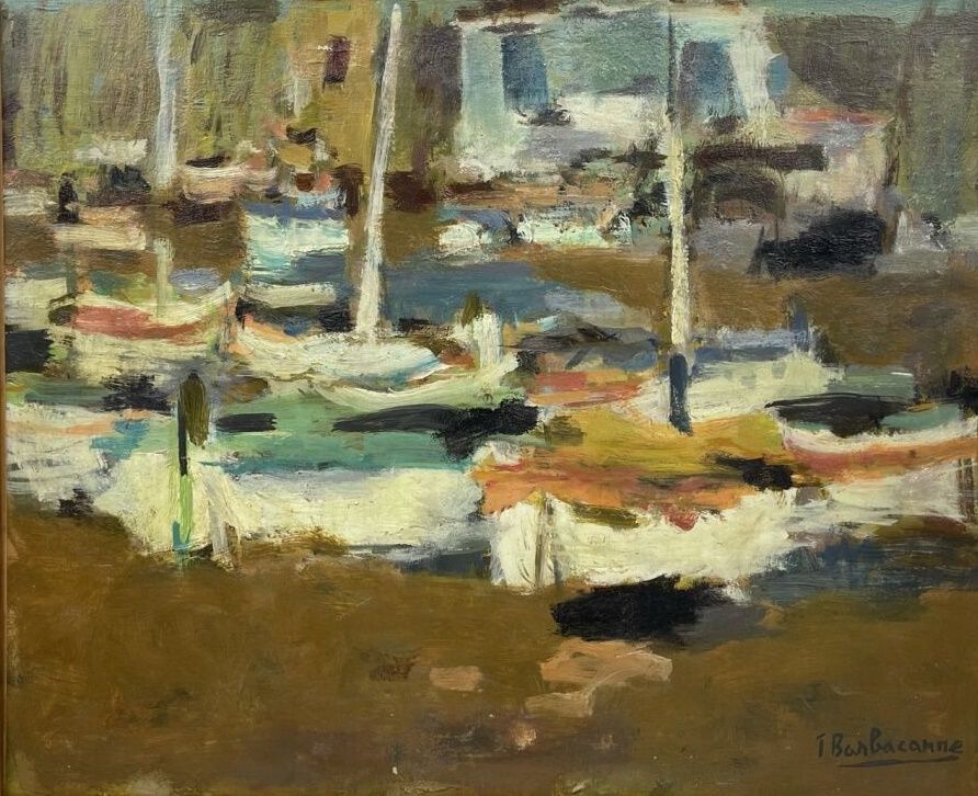 Null Jacques BARBACANE (1922)
港口的渔船
油画，右下角有签名
尺寸：38 x 46 cm