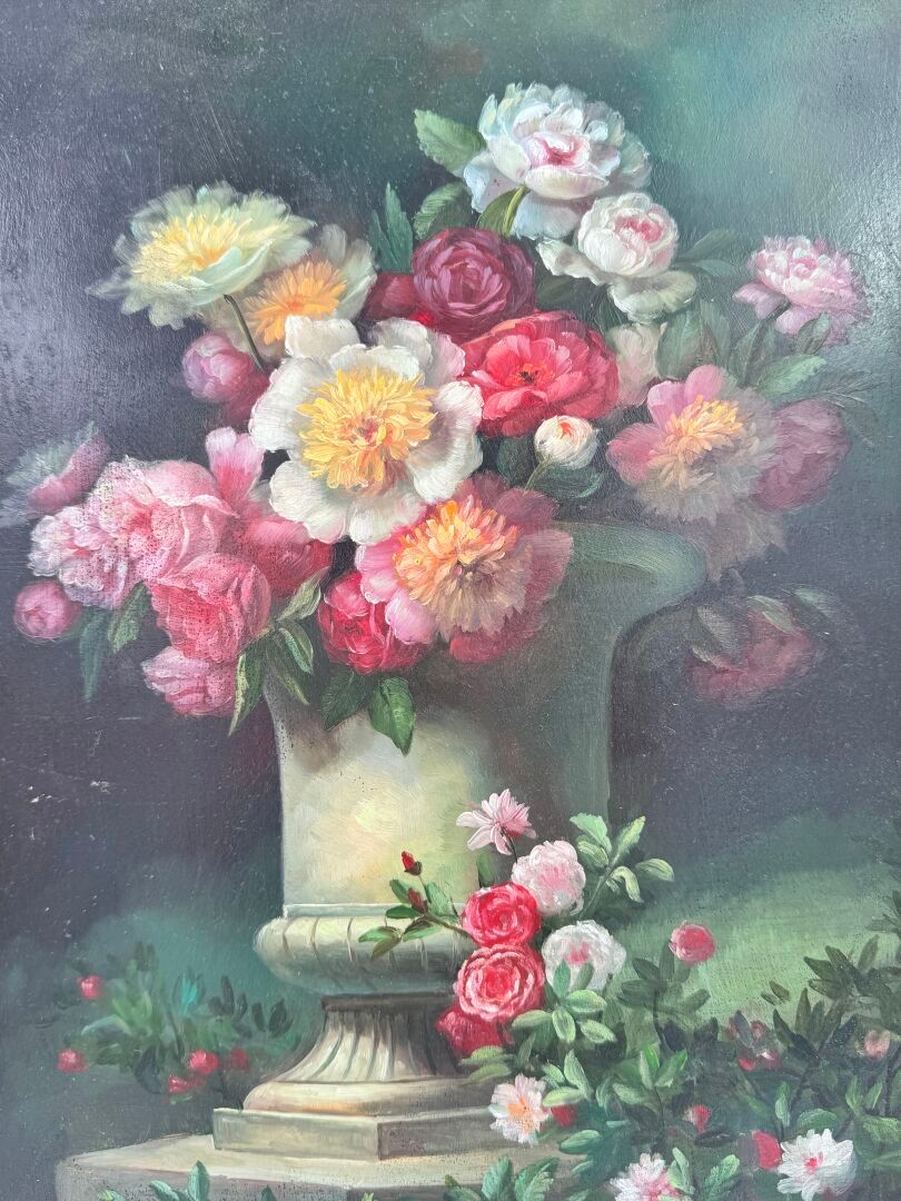 Null École française du XIXe
Nature morte au bouquet de fleurs dans un vase Médi&hellip;