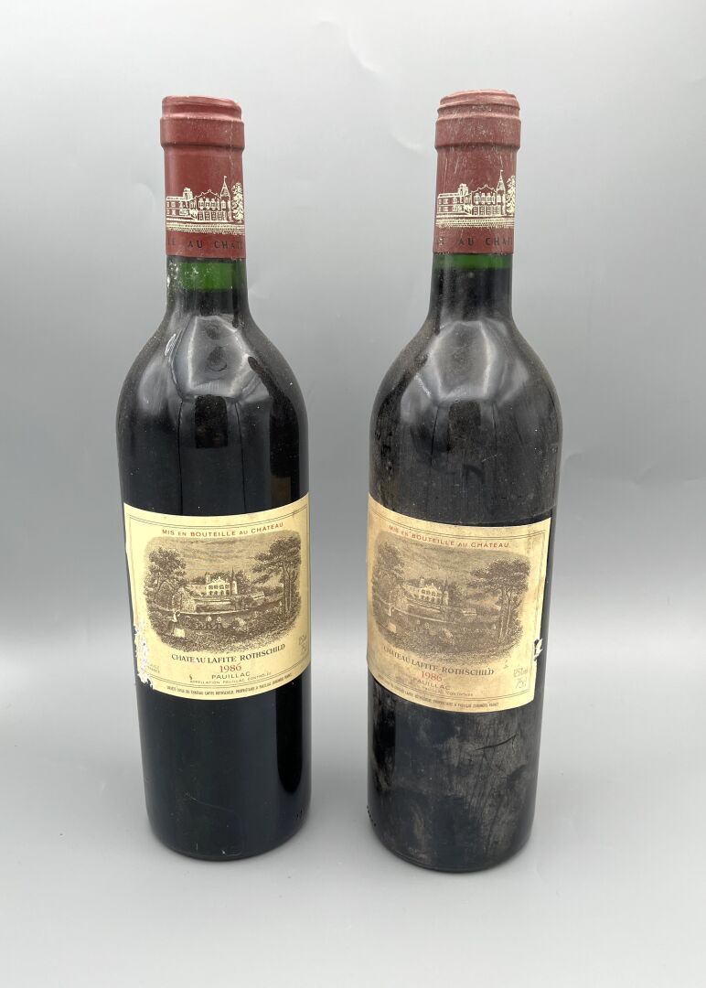 Null Deux bouteilles château Lafite-Rothschild, Pauillac, 1986, TLB, ES, ELA