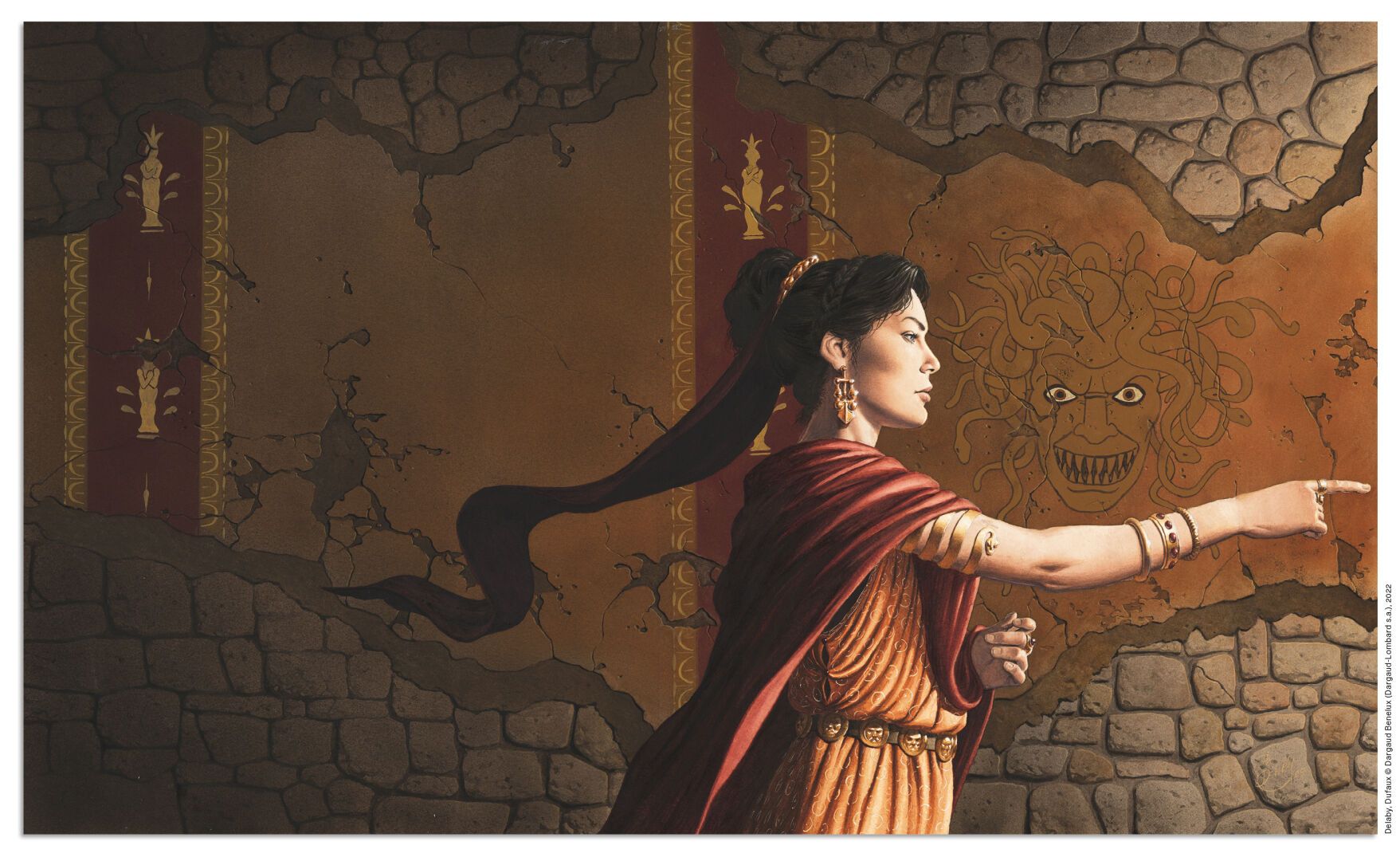 DELABY 菲利普-德拉比
MURENA
完整的--第一周期，Dargaud 2005
原来的封面。签名。纸上印度墨水和彩色墨水
76 × 46.2 cm (&hellip;