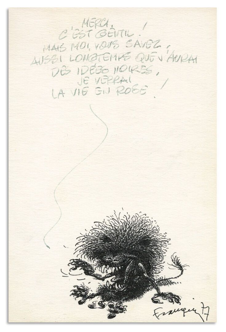 ANDRÉ FRANQUIN ANDRÉ FRANQUIN
Illustration originale, dédicace en hommage aux Id&hellip;