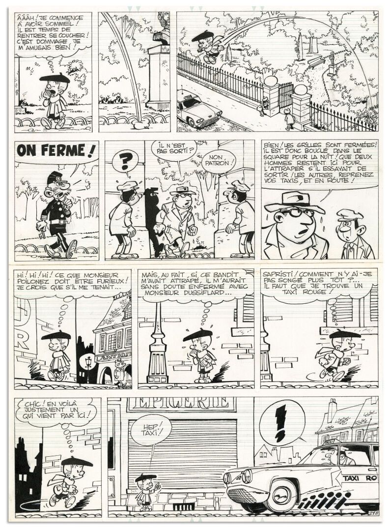 PEYO PEYO
BENOÎT BRISEFER
Les Taxis rouges (T.1), Dupuis 1962
Plancha original n&hellip;