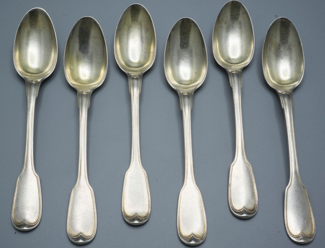 6 Löffel / 6 cuillères en argent massif / 6 silver spoons, Francois Daniel Imlin&hellip;