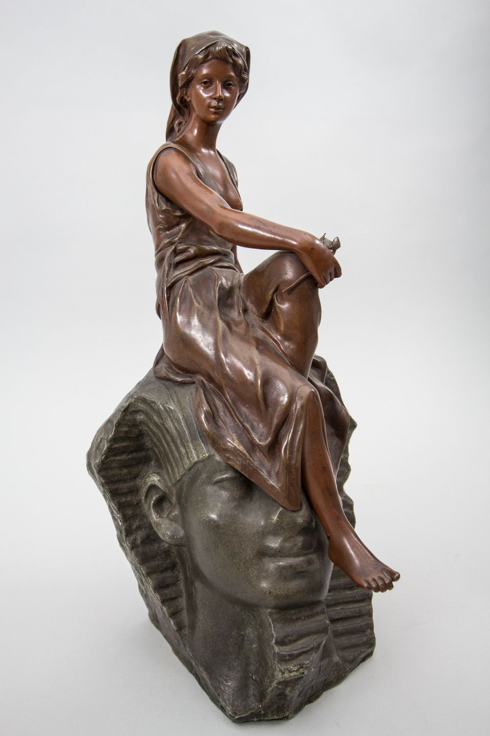 Antoine BOFILL (c.1875-1939/53), Bronze Skulptur 'Orientalin auf einer Sphinx' /&hellip;