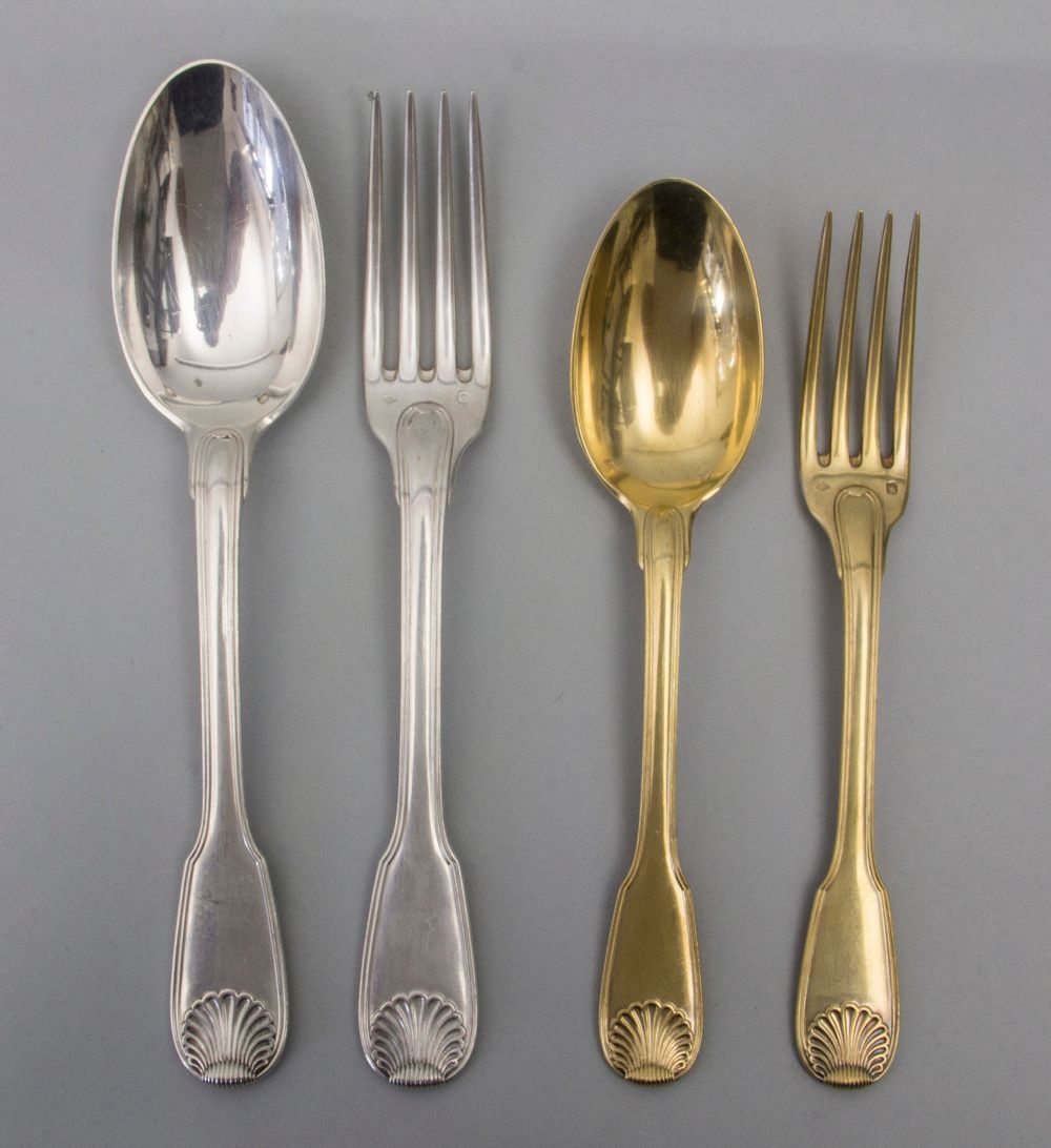 48 tlg. Silberbesteck / A set of 48 silver cutlery, Robert Linzeler, Paris, nach&hellip;