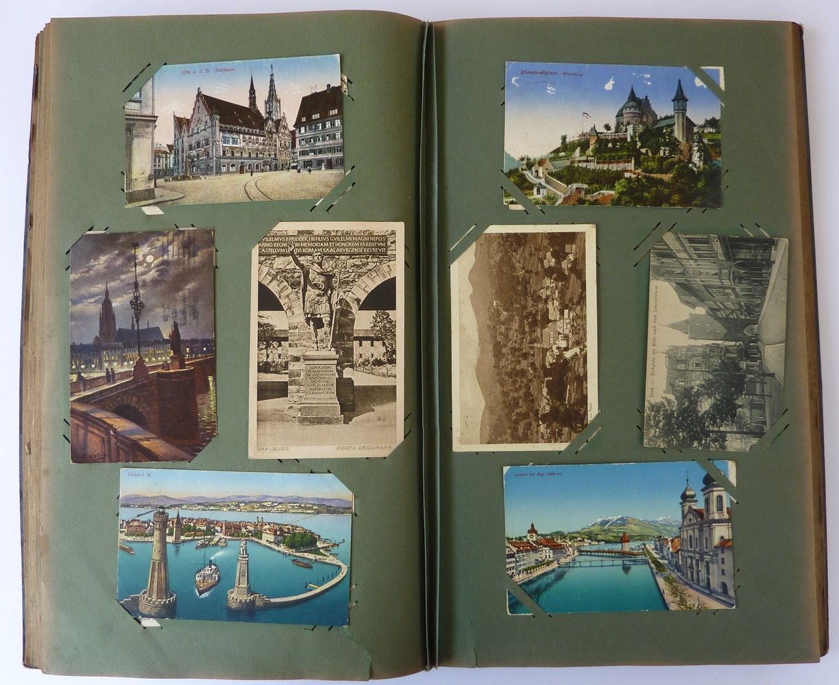 Sammlung deutscher Ansichtskarten im Album / A collection of German postcards Ét&hellip;
