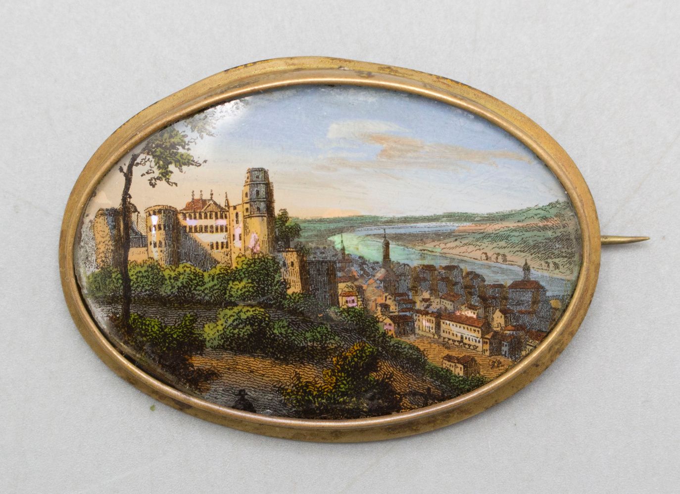 Miniatur 'Ansicht von Heidelberg' als Bosche / A brooch with the view of Heidelb&hellip;