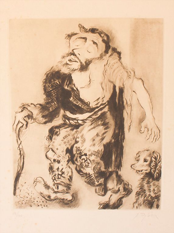 Issachar Ber Ryback (1897-1937), 'Bettler mit Hund' / 'A beggar with a dog', Anf&hellip;