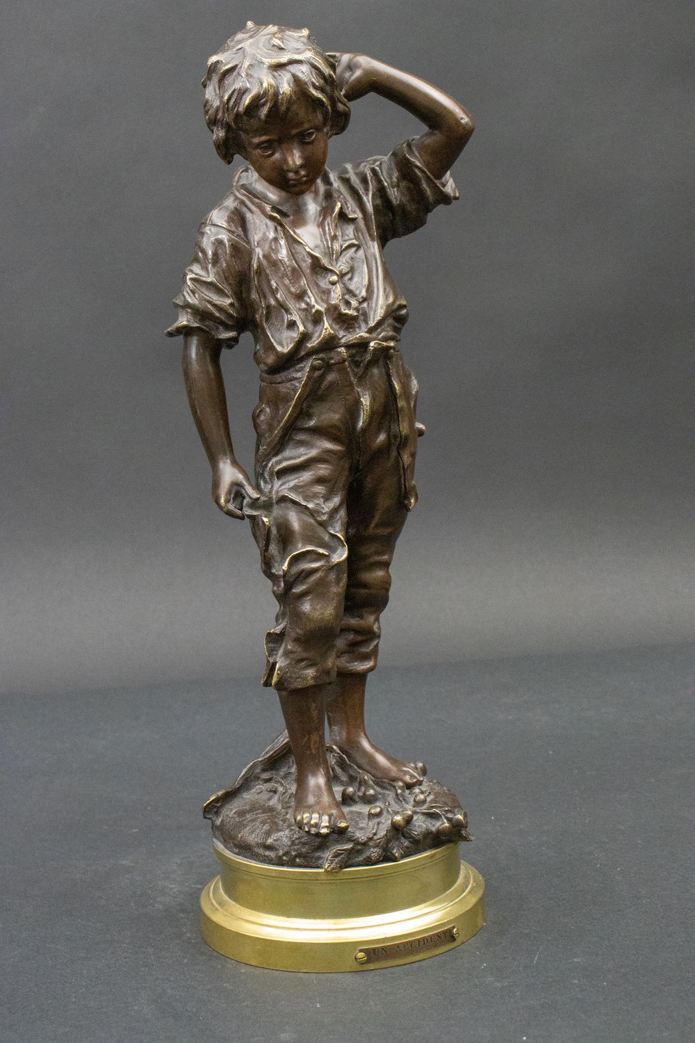 Charles Anfrie (1833-1905), 'Un accident', Frankreich, um 1900 Matériau : bronze&hellip;