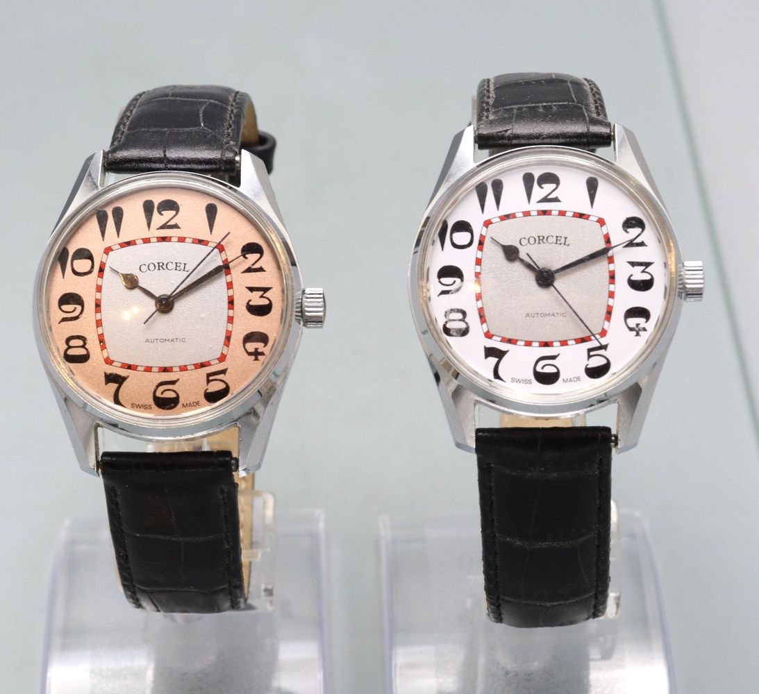 Zwei Herrenarmbanduhren / Two men's wristwatches, Corcel Boîtier : acier,
Mouvem&hellip;