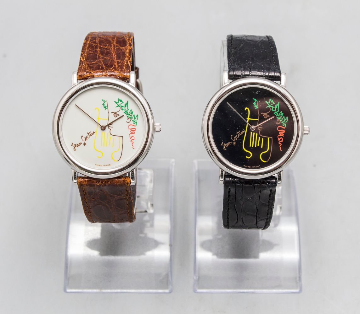 Zwei Armbanduhren / Two silver wrist watches, Jean Cocteau, Corum, Swiss/Schweiz&hellip;