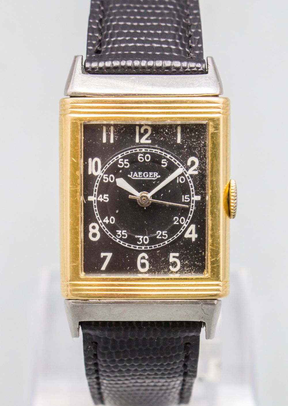 Herrenarmbanduhr Reverso / A men's 18 ct gold wristwatch, Jaeger Le Coultre, Sch&hellip;