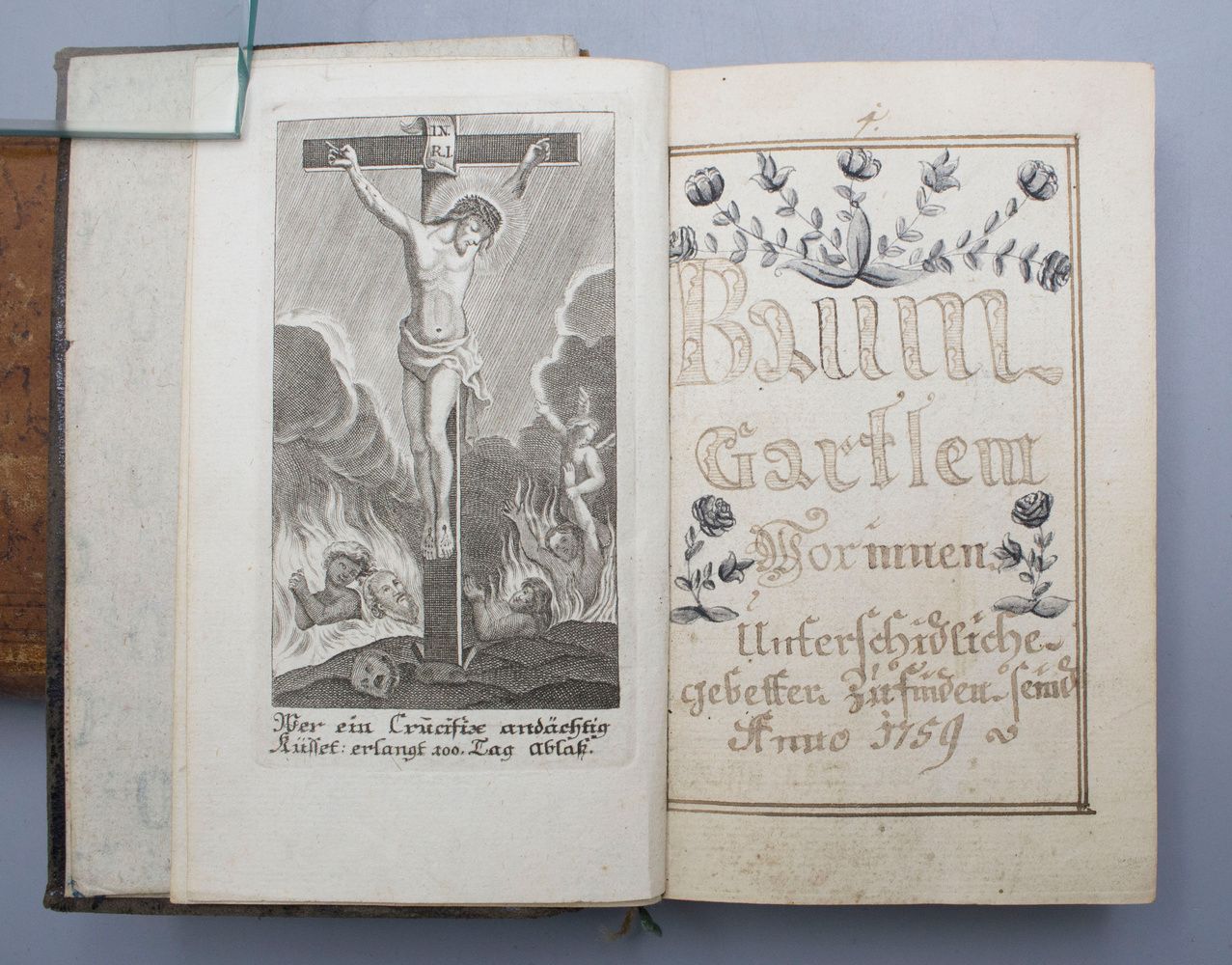 Gebetsbuch 'Gebetsgärtlein' / A German prayer book, ab 1759 Volume : Reliure en &hellip;