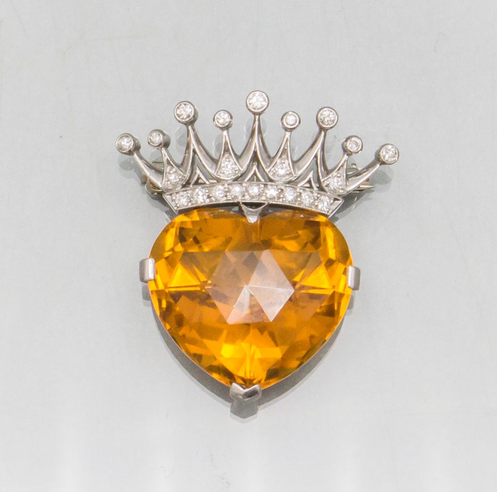 Anhänger und/oder Brosche / A 14 ct gold pendant and/or brooch, 20. Jh. Matériau&hellip;