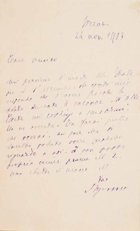 Autograph letter. FOGAZZARO. FOGAZZARO, Antonio. 1842  1911



"Mi perviene l'i&hellip;