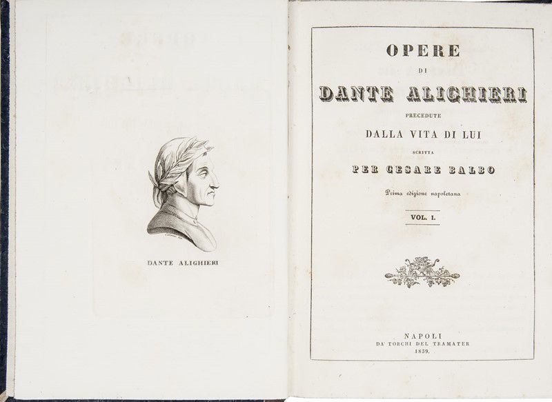 DANTE ALIGHIERI. Opere. ALIGHIERI, Dante. Opere. Napoli, Tramater, 1839



4to, &hellip;