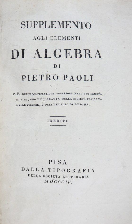 Physics. PAOLI-RICCARDI. Lot of two works. PAOLI, Domenico. Ricerche sul Moto Mo&hellip;