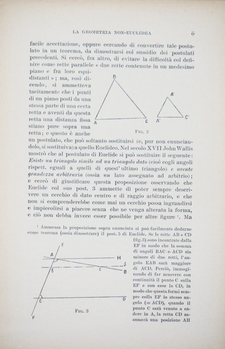 Mathematics. FANO. La Geometria Non-Euclidea. FANO, Gino. La Geometria Non-Eucli&hellip;