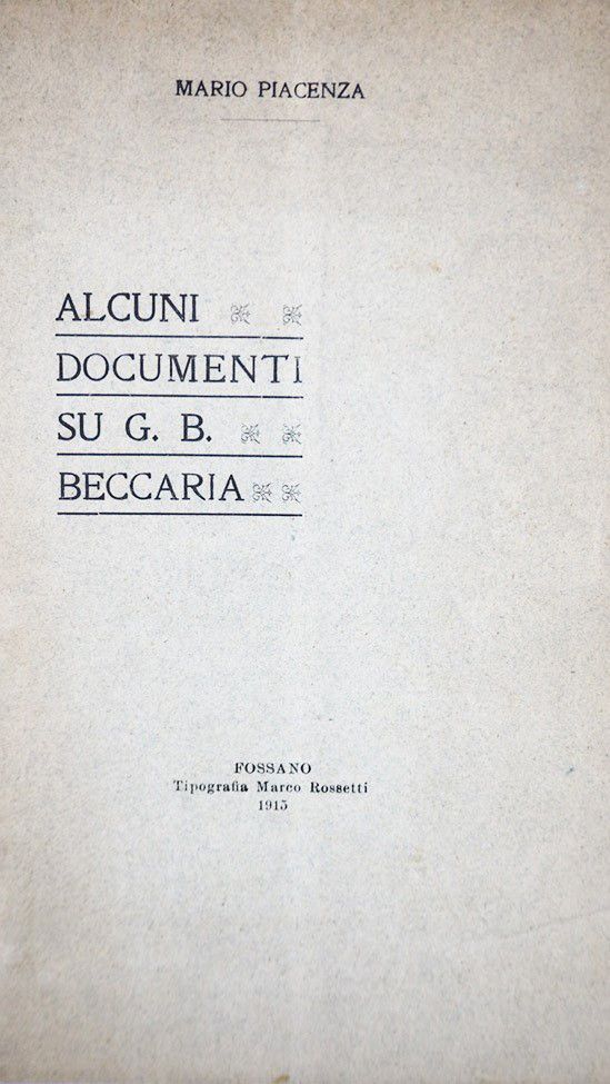 Biography of Beccaria. PIACENZA. Alcuni documenti su G.B. Beccaria. BECCARIA, Gi&hellip;