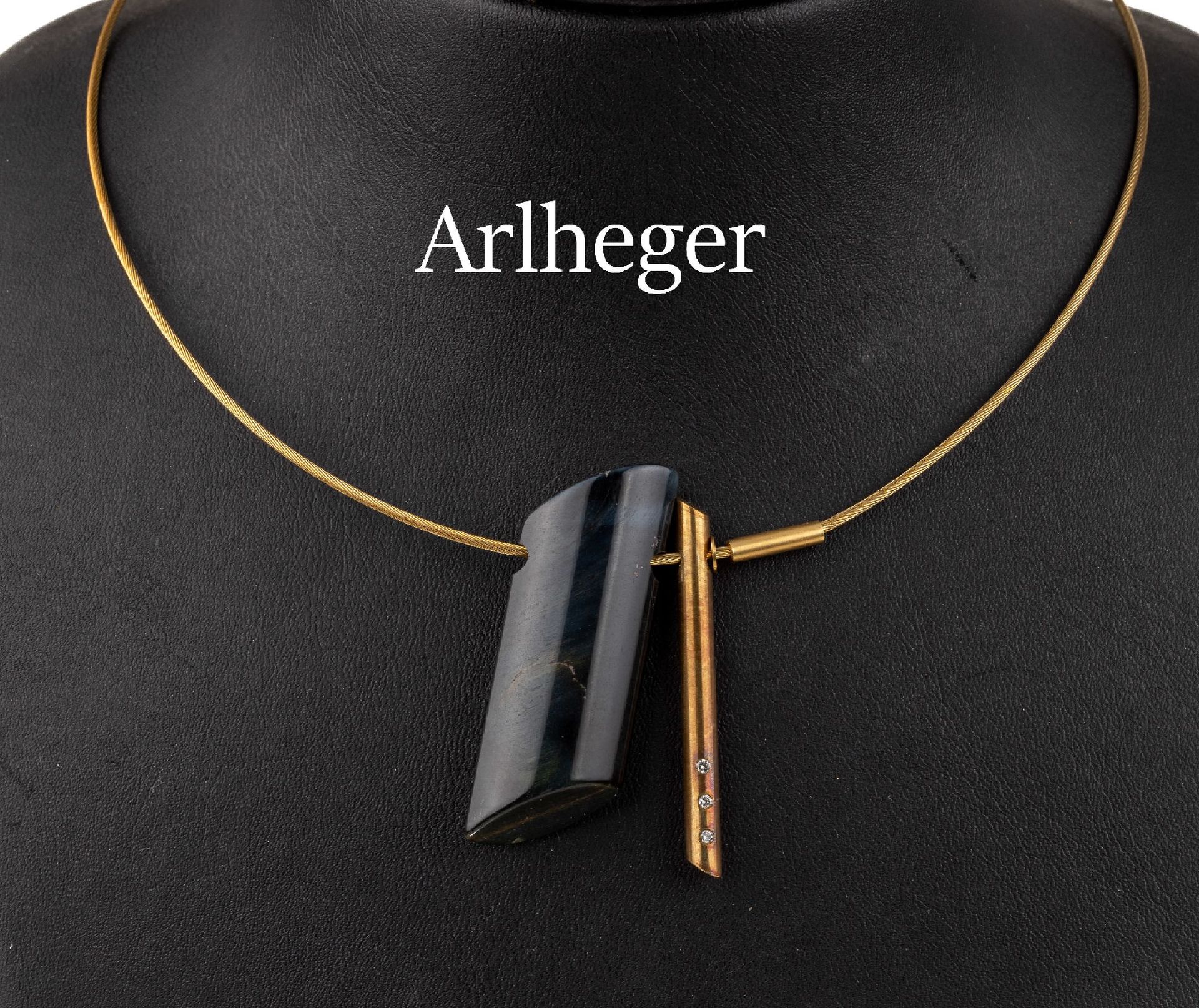 Null Collar de oro de 18 ct de diseño, GG 750/000, probablemente Arlheger/Wupper&hellip;