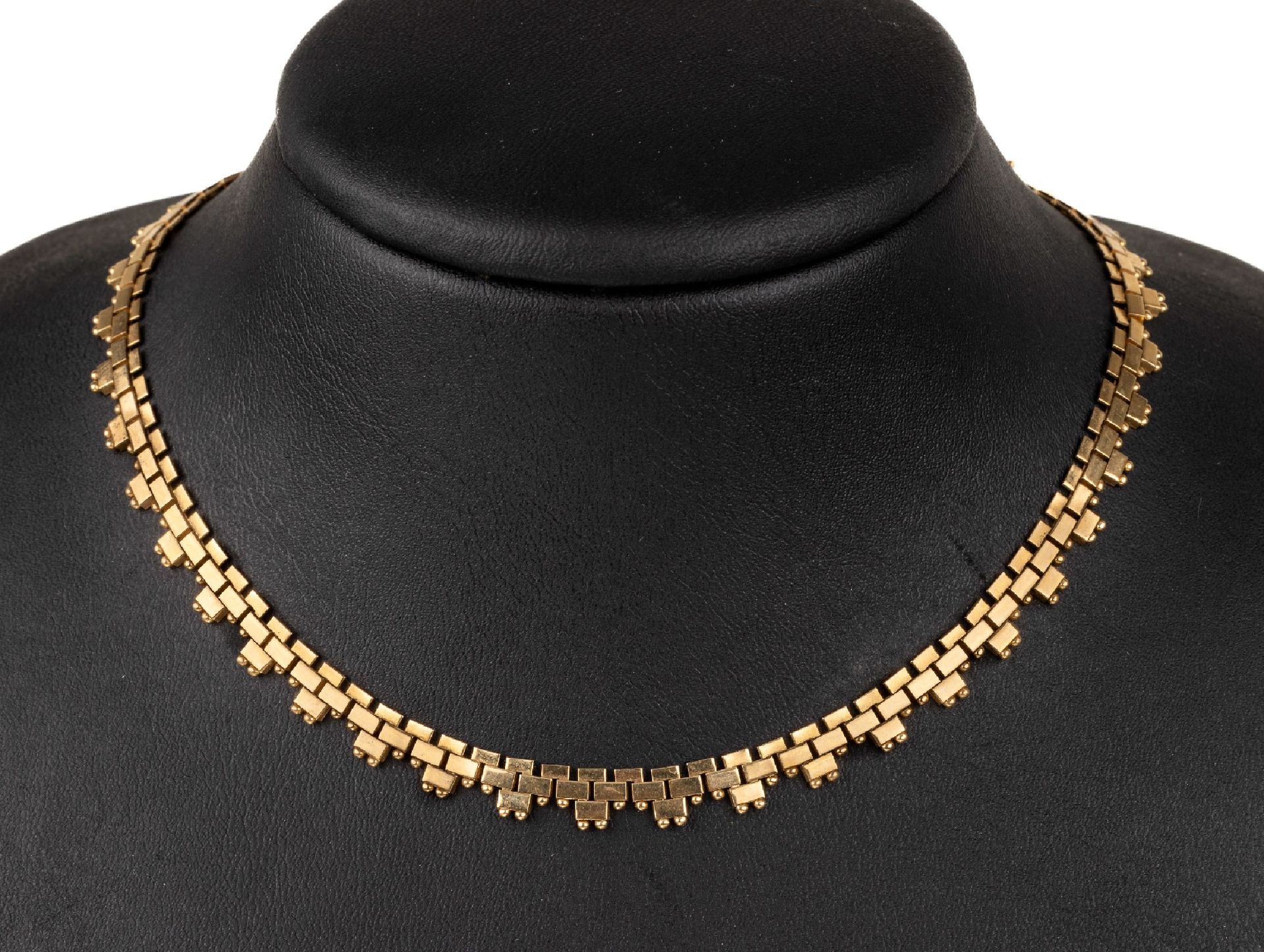 Null Collar de oro de 18 kt, GG 750/000, aspecto de ladrillo, largo aprox. 43,5 &hellip;