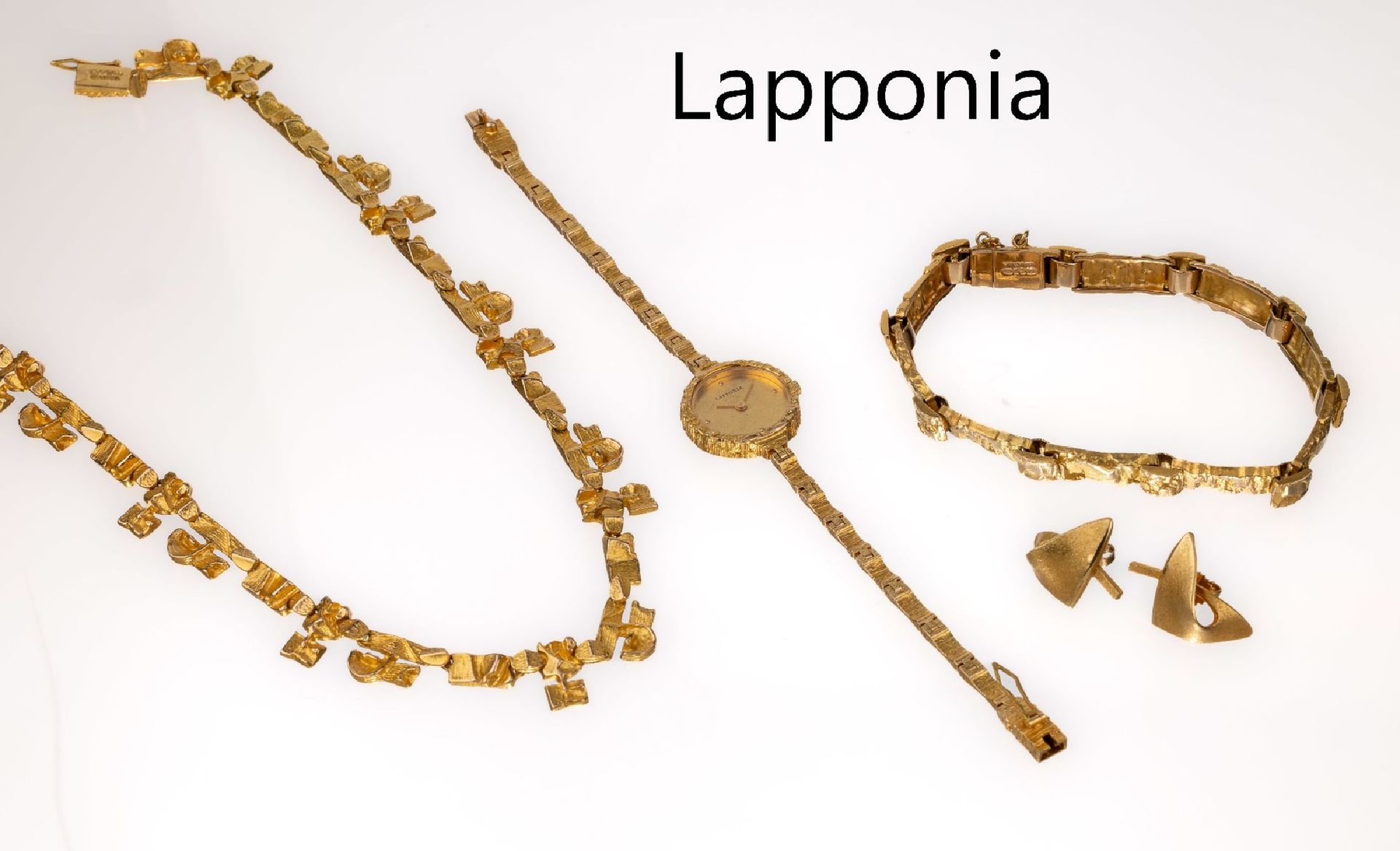 Null 14 kt or LAPPONIA ensemble de bijoux, GG 585/000,signé et poinçonné, compos&hellip;