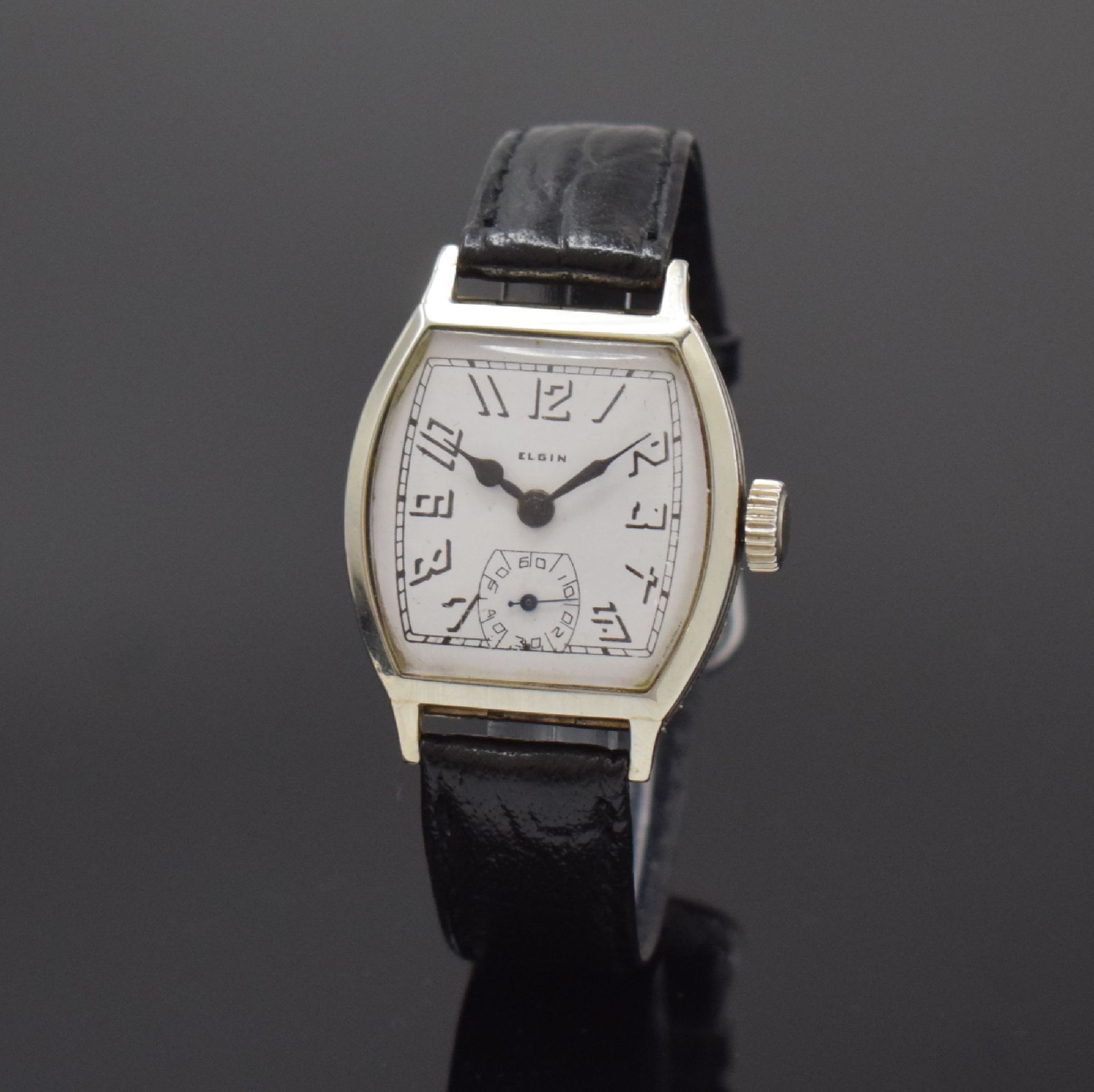 Null ELGIN montre-bracelet en or blanc 14k, USA vers 1935, remontage manuel, boî&hellip;