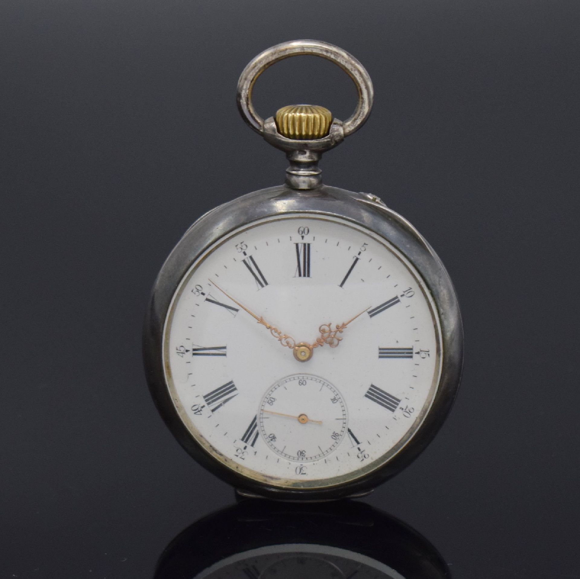 Null IWC 800/000 silver open face pocket watch, Switzerland around 1900, partial&hellip;