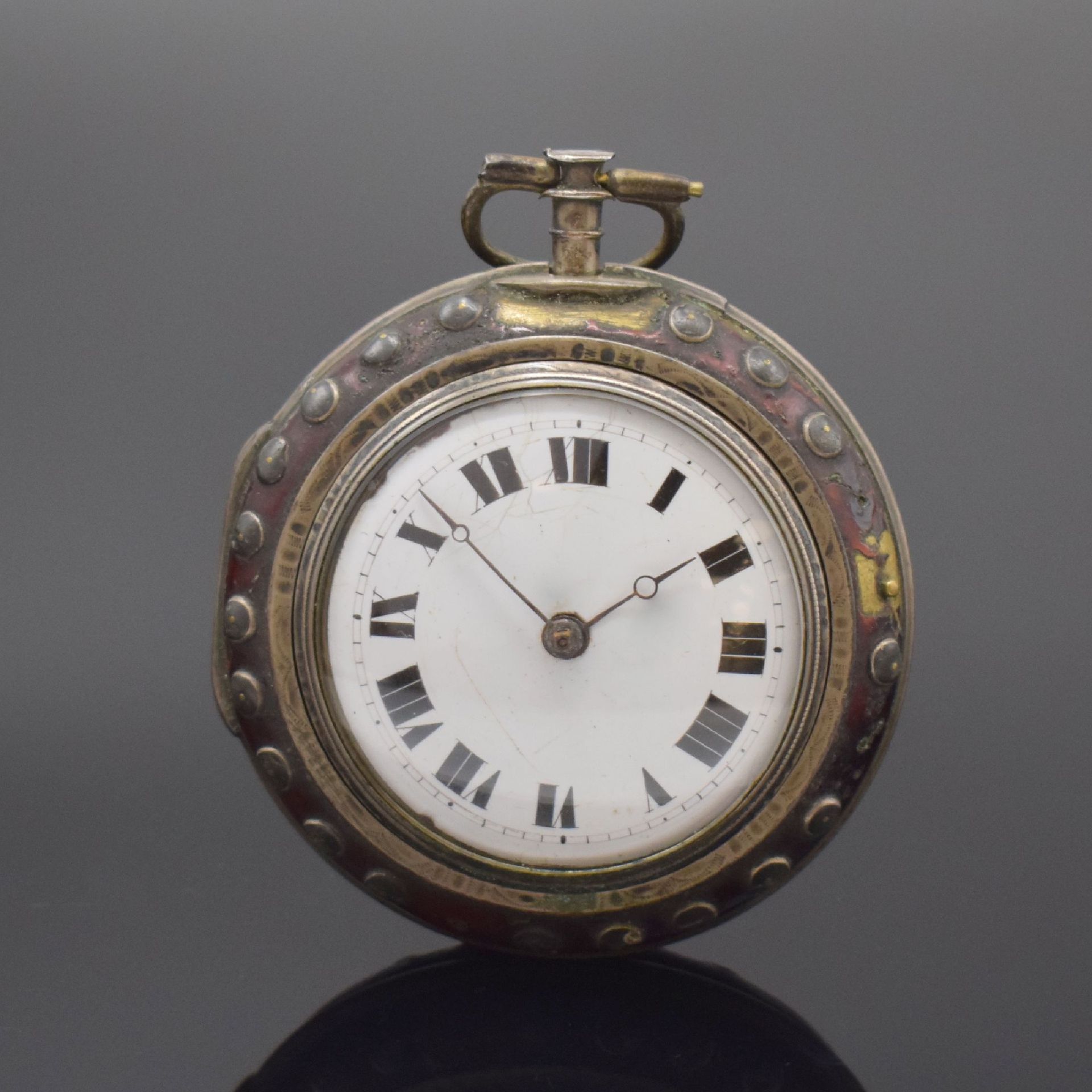 Null Alpine country double cased silver verge watch, around 1820, key winding, s&hellip;