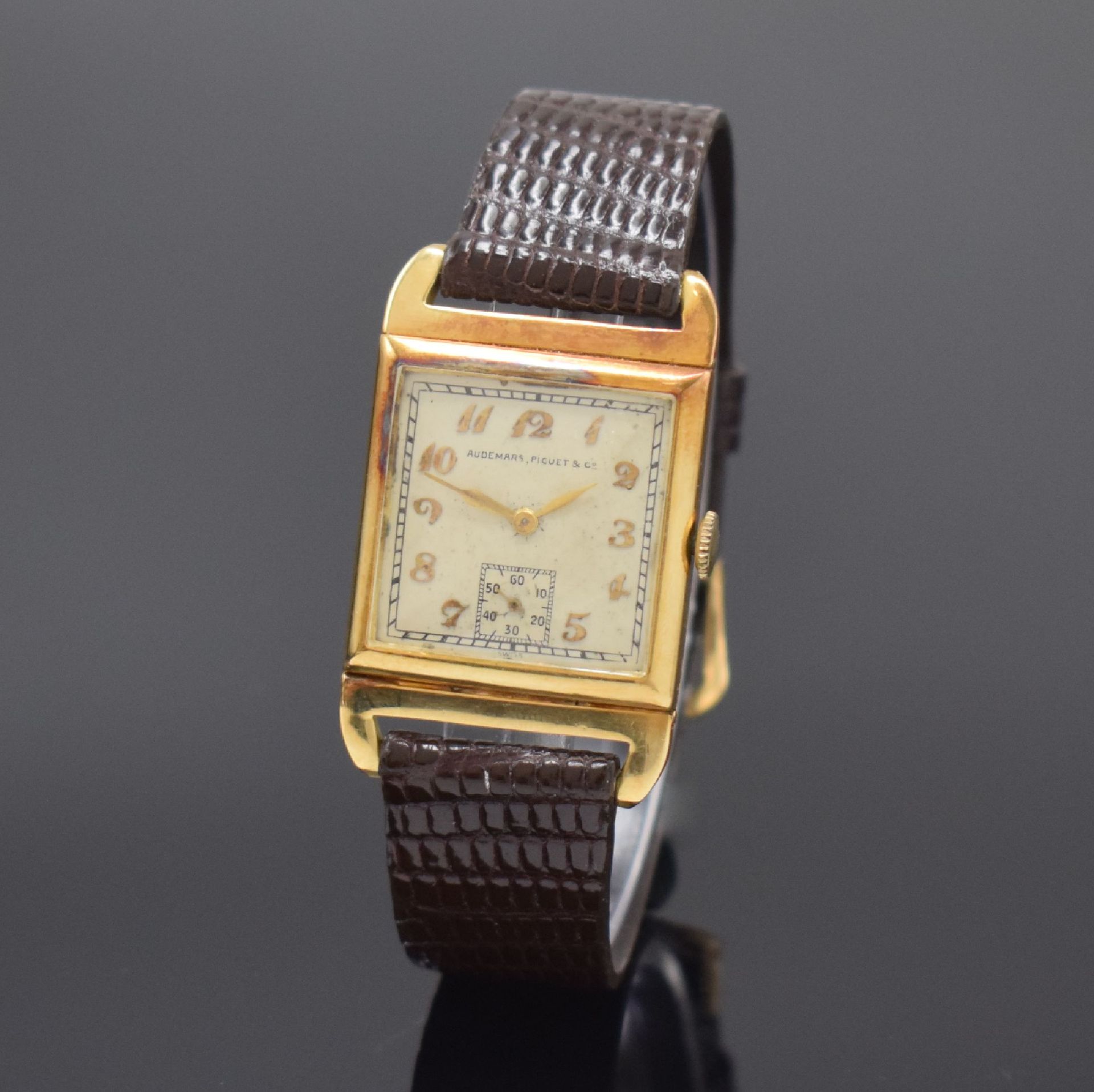 Null AUDEMARS PIGUET seltene Armbanduhr in GG 750/000, Schweiz um 1935, Handaufz&hellip;