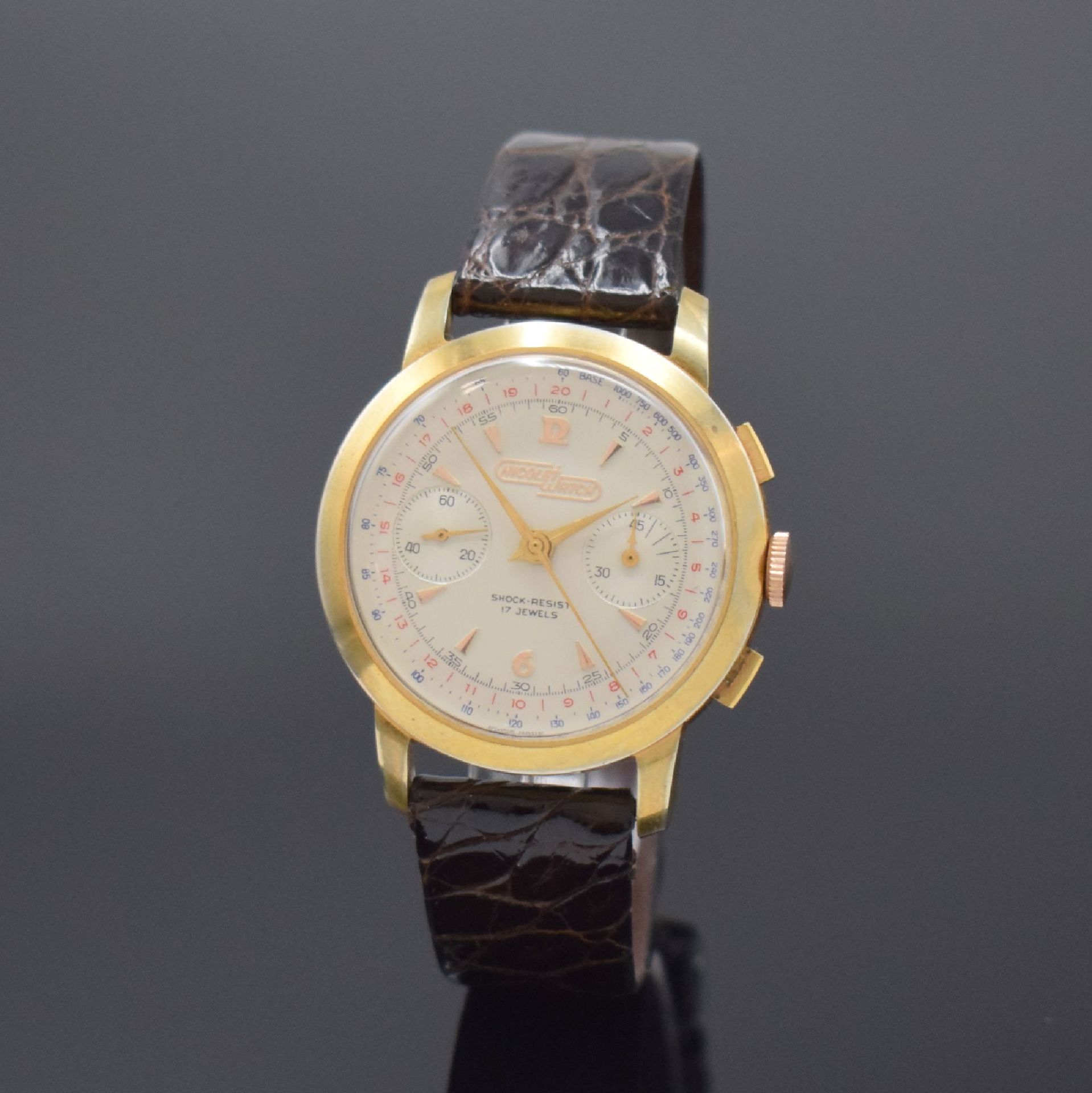 Null NICOLET WATCH chronographe pour homme, Suisse, vers 1960, remontage manuel,&hellip;